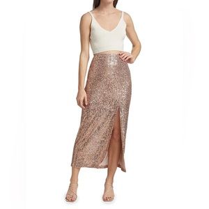 Free People Ariana Sequin Maxi Skirt in Pink Champagne